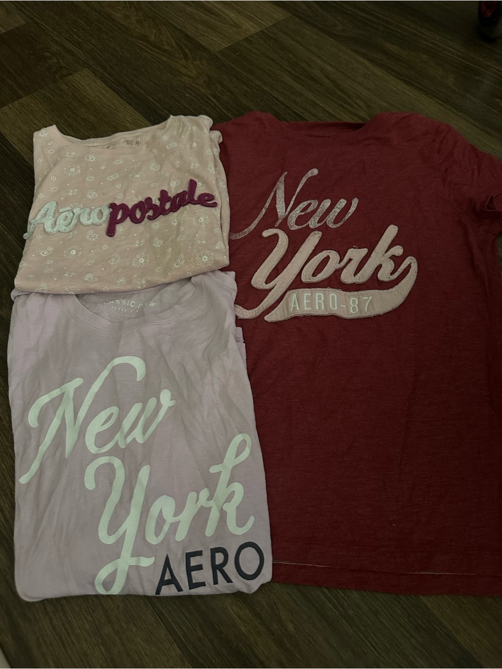 Aéropostale New York Graphic Tee Trio - Pink, purple, maroon